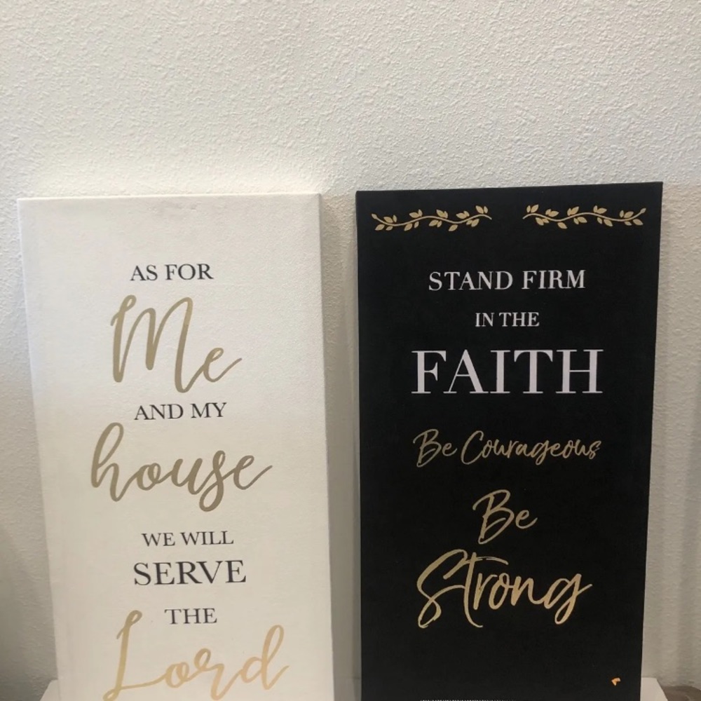 Christian Wall Decor Art Set Joshua 24:15 1 Corinthians 16:13